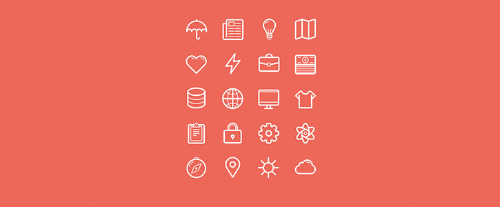 Flat Stroke Line Icons Set Vol 2