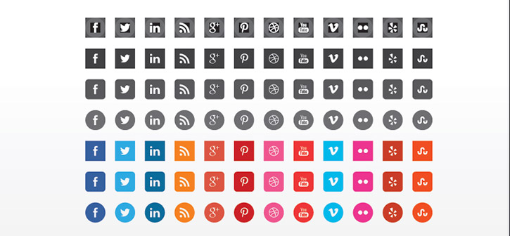 Free Flat Vector Social Icons
