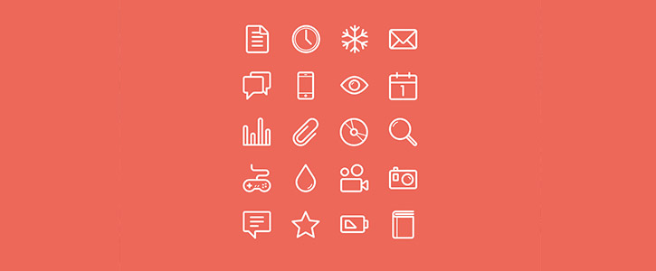 Flat Stroke Line Icons Set Vol 1