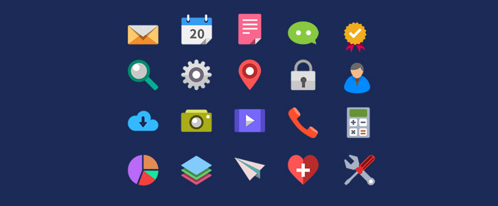 20 Flat Icons by GraphicsFuel